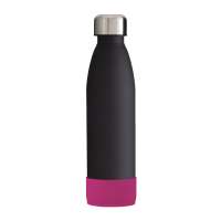 Flasche schwarz, Hülle magenta