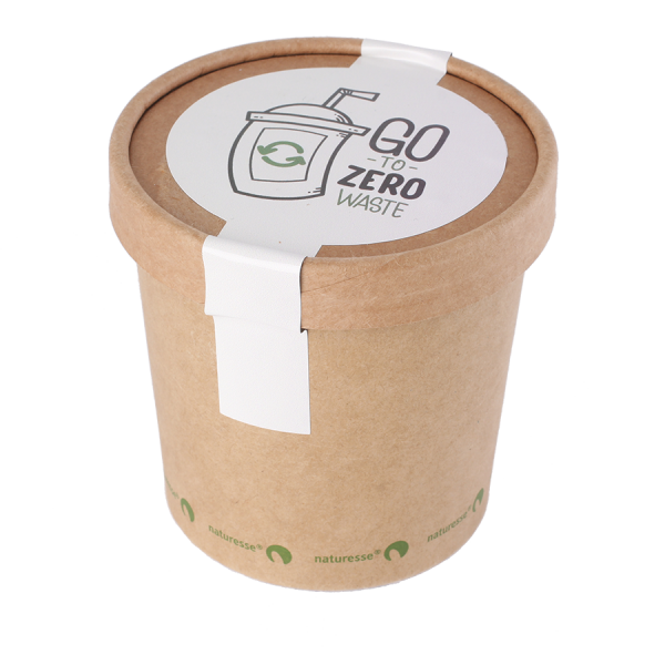 Bonbontopf Kraftkarton mit Deckel 360 ml, gefüllt mit ca. 260 gr. DutchDex Herzen mit natürlichen Ar