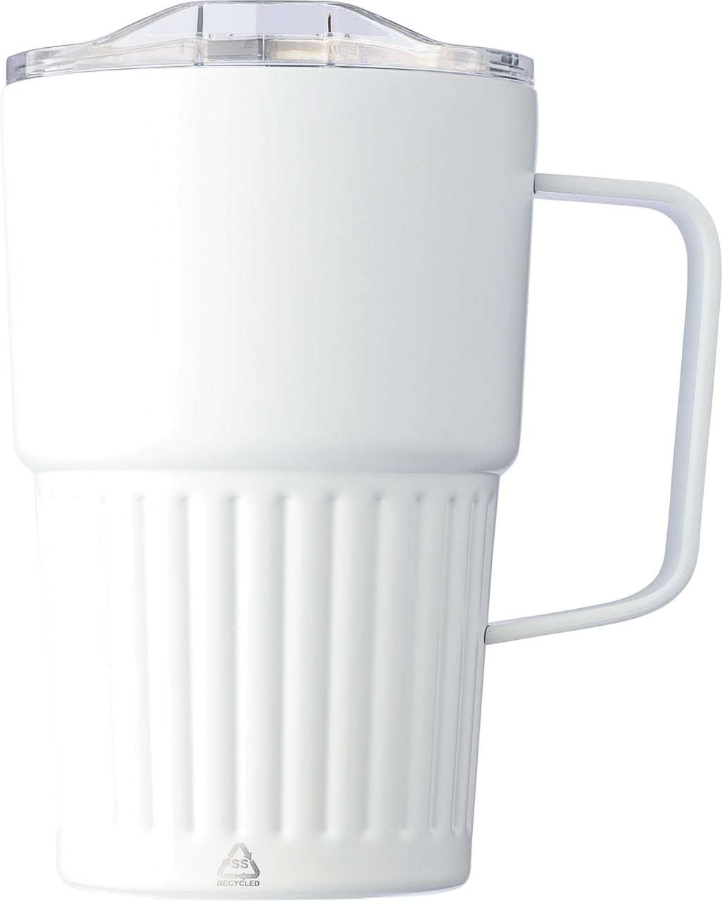 Recycelter Edelstahl-Reisebecher mit doppelter Wand (450 ml) von Calo
