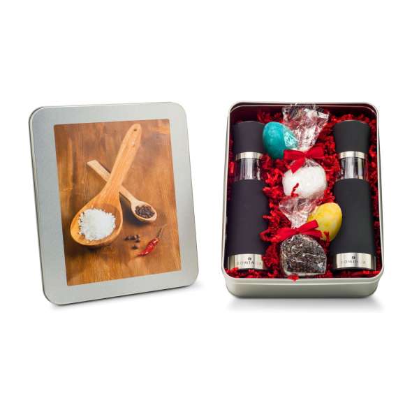 Geschenkset / Präsenteset: Oster Salz- & Pfeffermühlen Set - in Silberdose