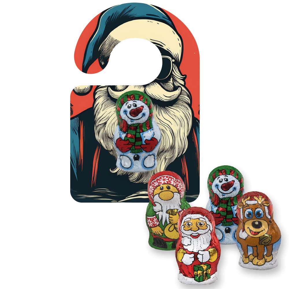 Schoko-Weihnachts Mix, ca. 7g, Flyer Mini Hänger