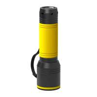 Taschenlampe schwarz, Ring gelb, Hülle gelb