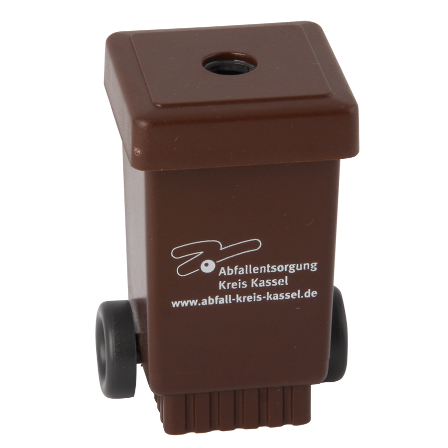 Bleistiftspitzer Mülltonne mit Rädern