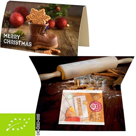 Bio Beuteltee Spekulatius, 2,25g, Werbekarte A6 gefaltet