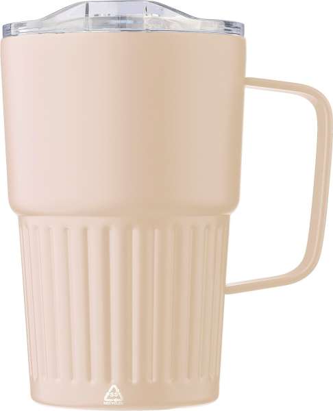 Recycelter Edelstahl-Reisebecher mit doppelter Wand (450 ml) von Calo
