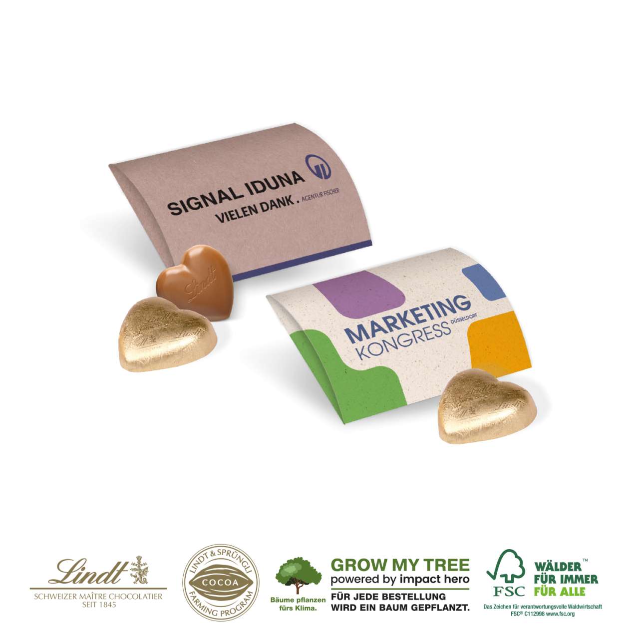 LINDT HERZ, 5 g IM WERBEBRIEFCHEN