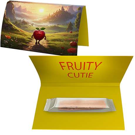 Fruchtstreifen Apfel (vegan), ca. 5g, Werbekarte A5 gefaltet