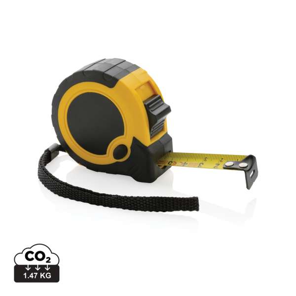 5m/19mm Maßband mit Stop-Taste aus RCS recycelt. Kunststoff