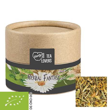 Bio Kräutertee Kräuterfantasie, ca. 9g, Kraftpapierdose Mini