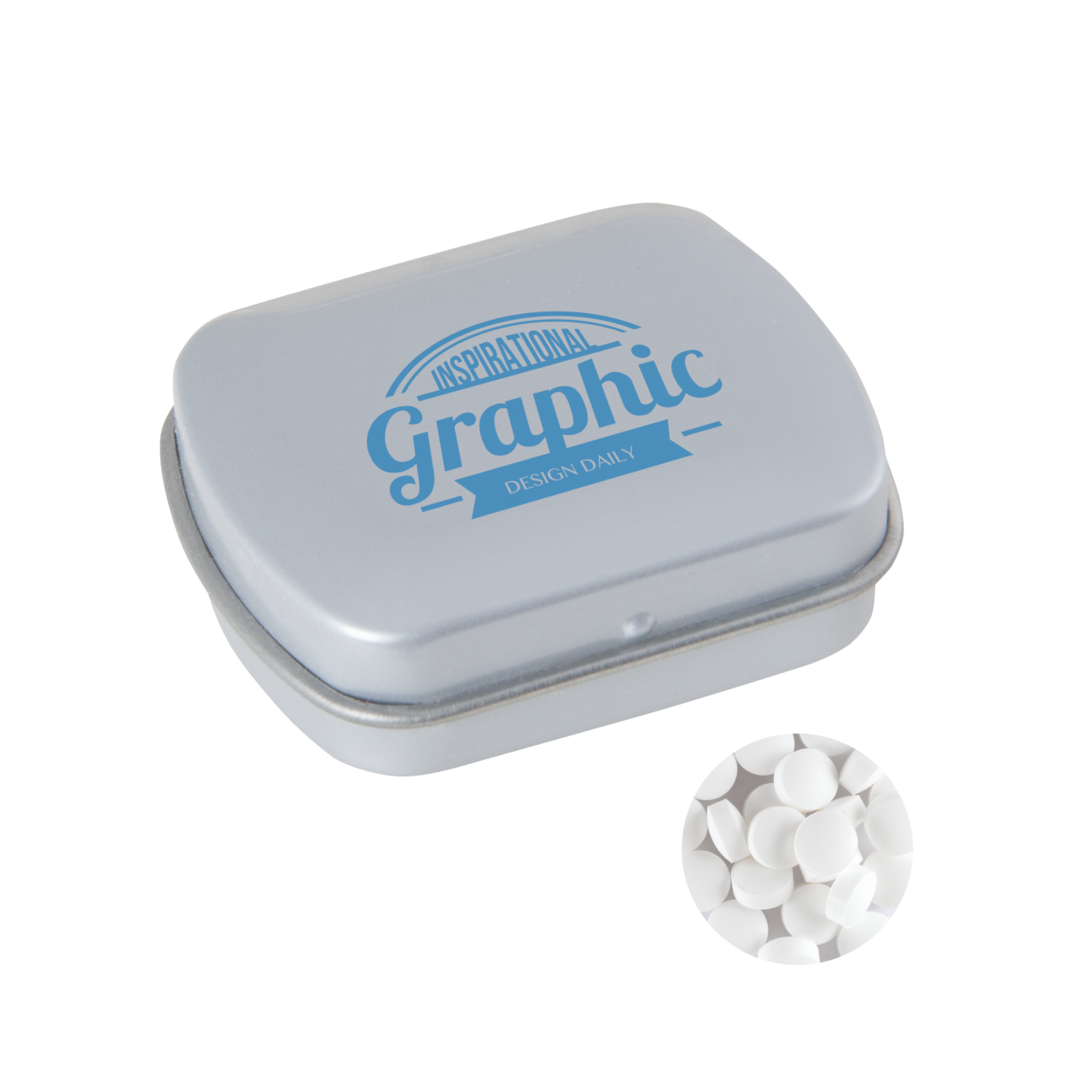 Kleine Blechdose mit ca. 10 gr. extra strong Minties `Triangle`