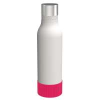 Flasche weiß, Hülle magenta