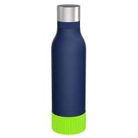 Flasche blau, Hülle hellgrün