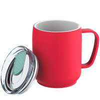 Becher rot, Deckel mint