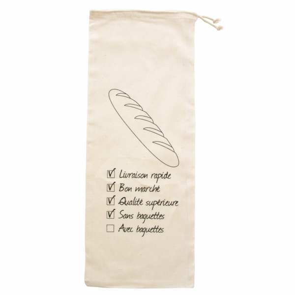 Baguette-Beutel aus Baumwolle naturfarben 120 gr / m2