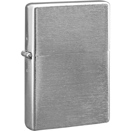 Benzin Feuerzeug American Style Chrom gebürstet mit Kappe, nachfüllbar (LEER)