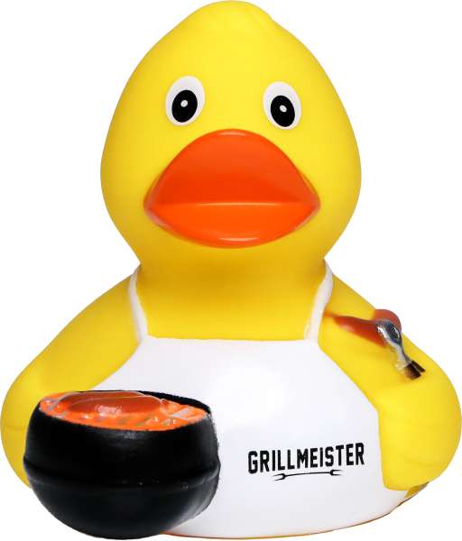 Quietsche-Ente Grillmeister mit Slogan Grillmeister
