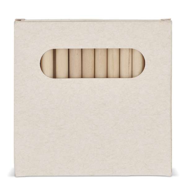 12 Buntstifte in einer Schachtel aus recyceltem Milchkarton