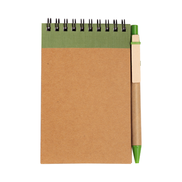 Recyceltes Notebook A6 mit Kugelschreiber
