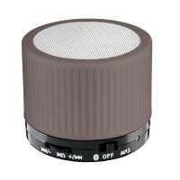 Lautsprecher schwarz, Gitter weiß, Hülle braun