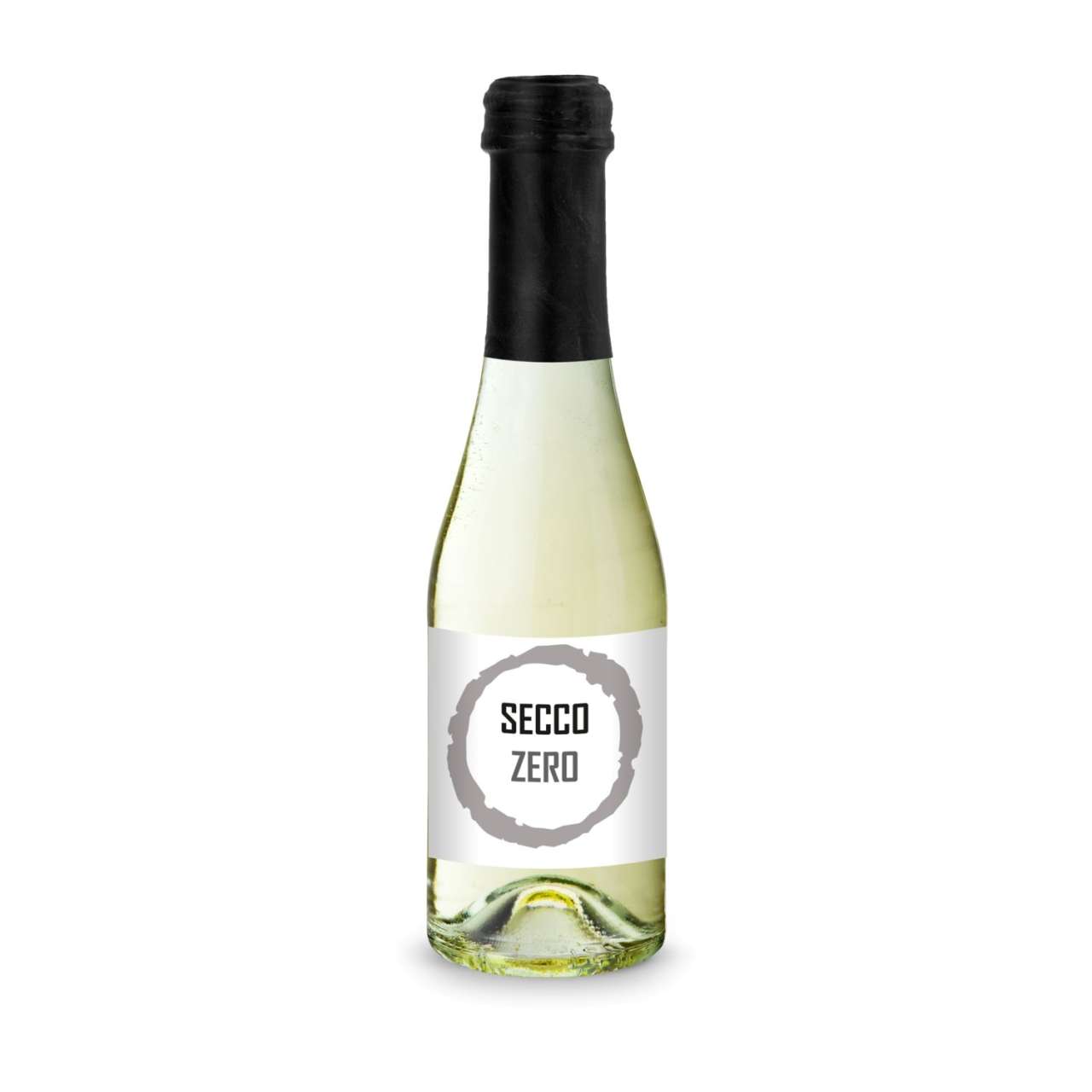 Secco ZERO - Schäumendes Getränk aus alkoholfreiem Wein - Flasche klar - Kapselfarbe, 0,2 l