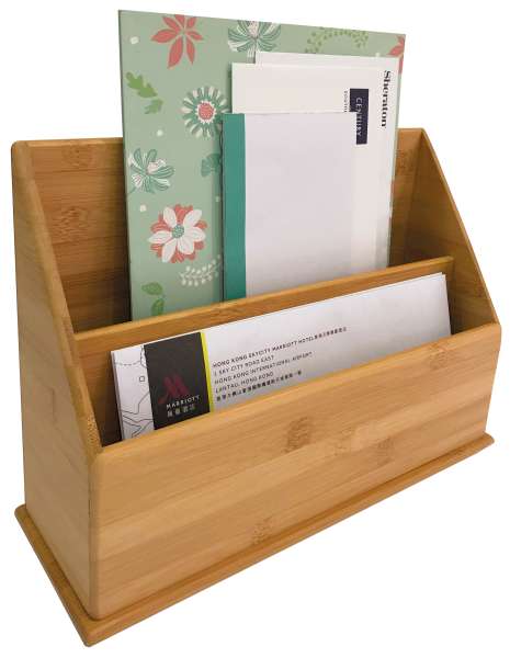 Schreibtischständer 2 Fächer Bambus