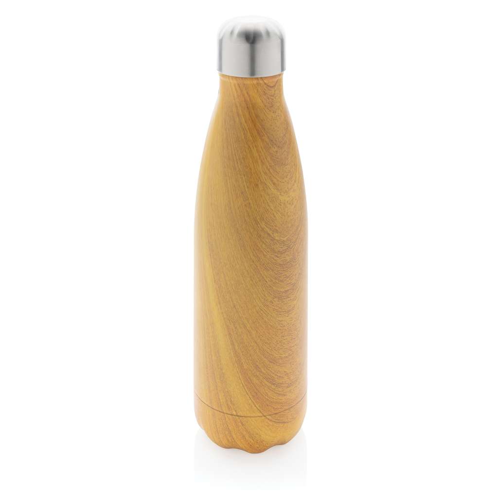 Vakuumisolierte Stainless Steel Flasche mit Holzoptik