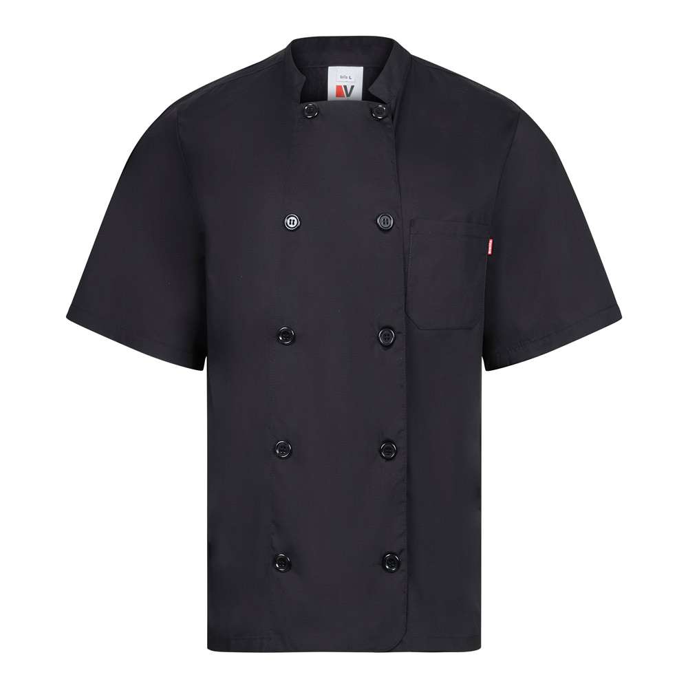 VL DURGA Kurzärmelige Kochjacke aus Popeline (110 g / m²) aus Baumwolle (35 %) und Polyester (65 %)