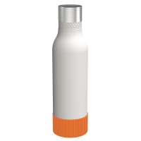 Flasche weiß, Hülle orange