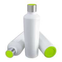 Flasche weiß, Deckel hellgrün, Boden hellgrün