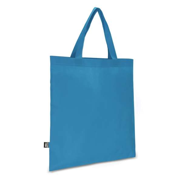 R-PET Tragetasche aus Non Woven mit kurzen Griffen 38 x 42cm 75g / m²