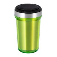 Innenbecher silber, Deckel schwarz, Tasse hellgrün