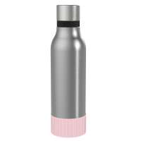 Flasche silber, Hülle hellmagenta
