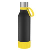 Flasche schwarz, Ring gelb, Hülle gelb