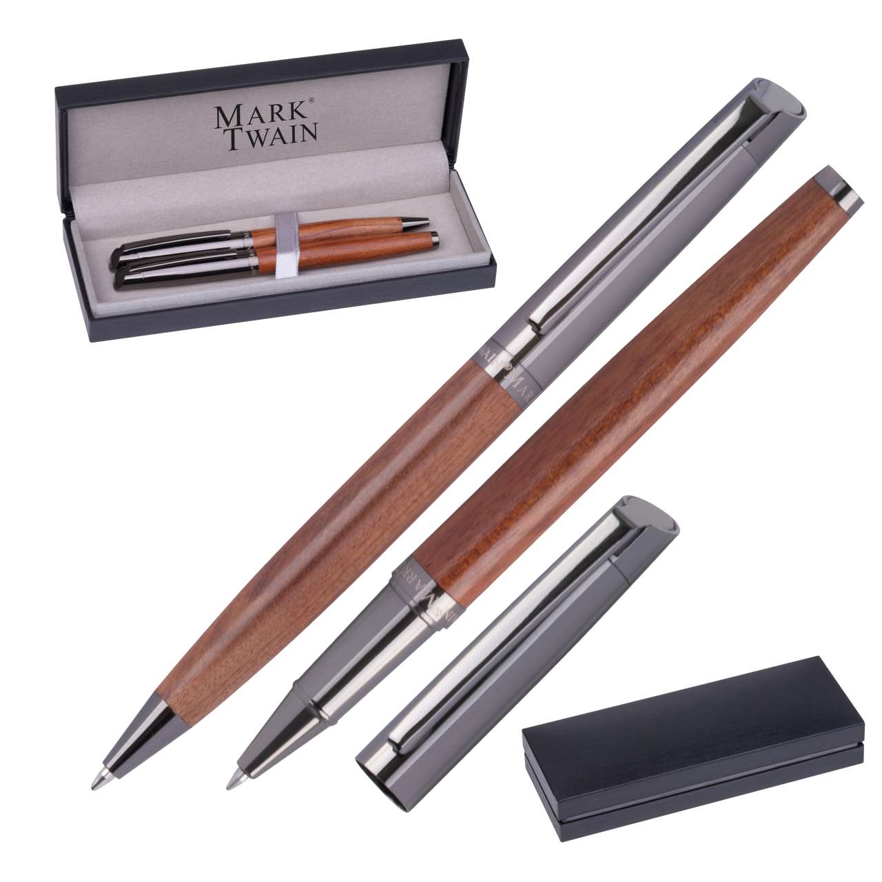 Mark Twain Schreibset aus Holz KATRINA