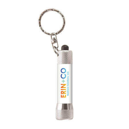 LED-Taschenlampe / Schlüsselanhänger mit Batterien inkl. Lasergravur