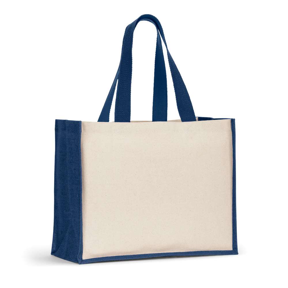 HELSINQUE COLOUR Tasche aus Canvas (320 g / m²), mit Boden und Seiten aus farbig laminierter Jute (3