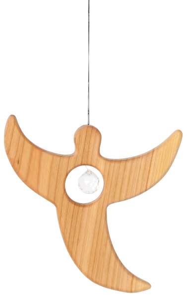 Holzhänger Engel groß mit Kristall