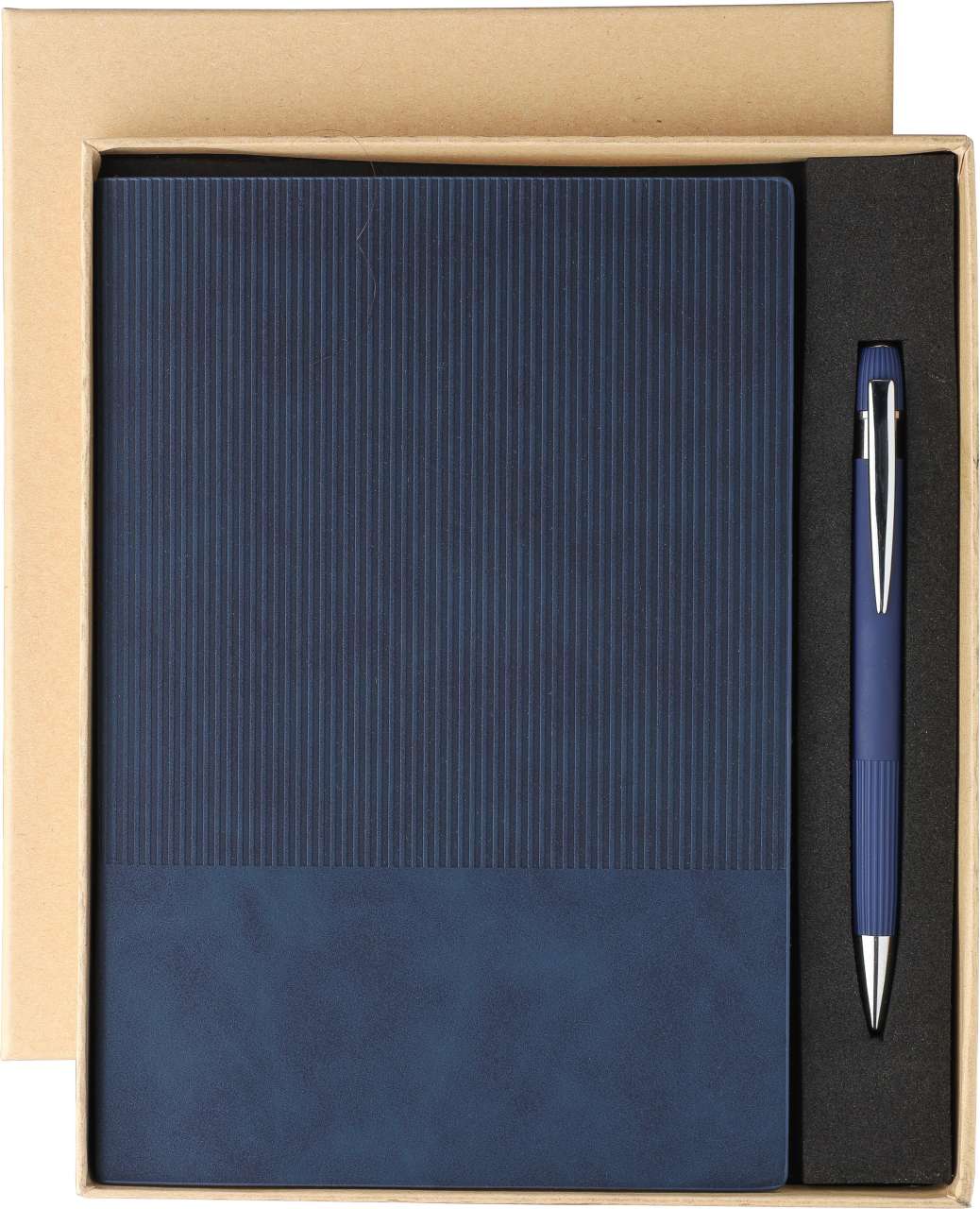 Recyceltes PU-Notizbuch (A5) und Kugelschreiber-Set Tarek