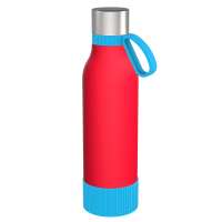 Flasche rot, Ring cyan, Hülle cyan