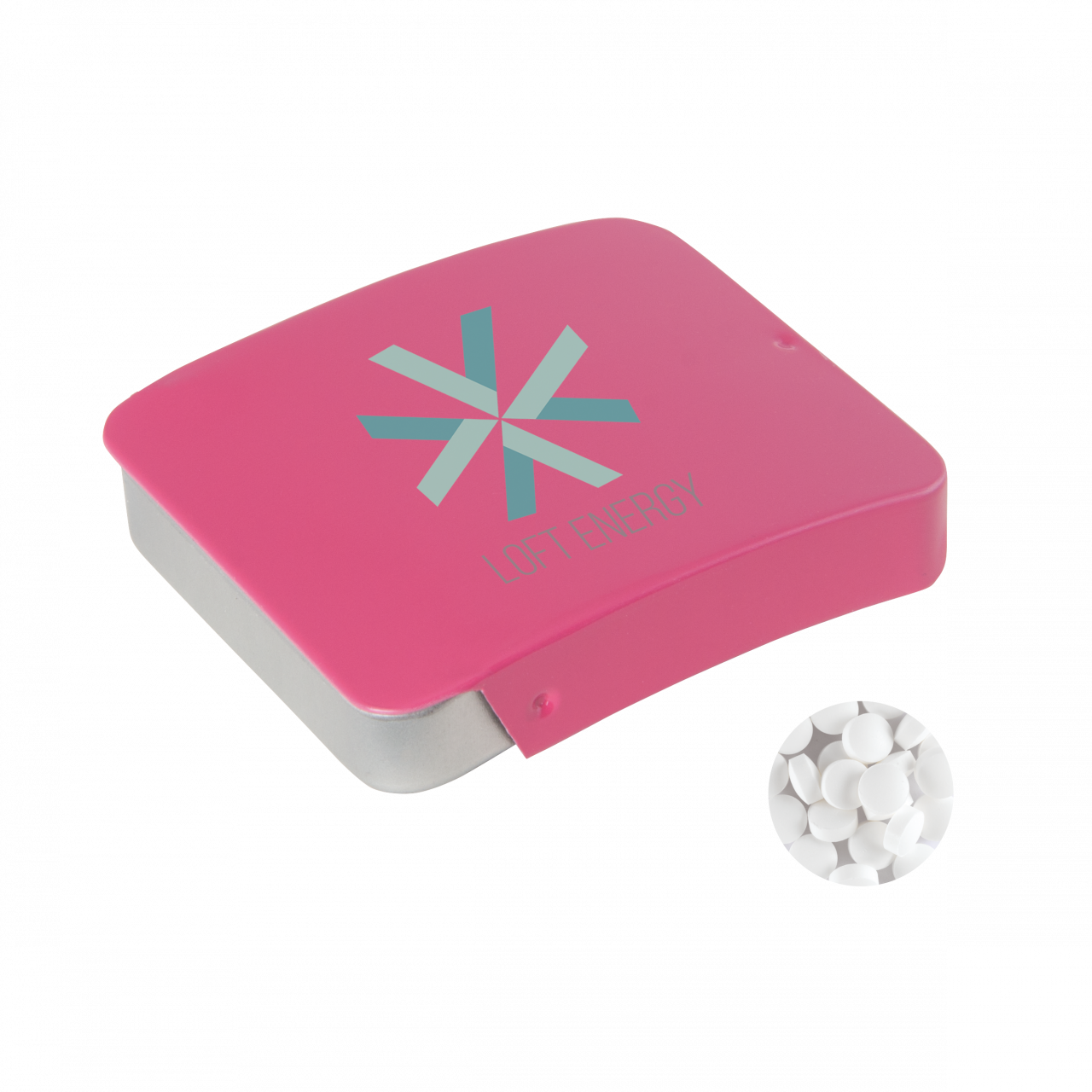 Blechdose mit Schiebedeckel mit ca. 10 gr. extra strong Minties `Triangle`