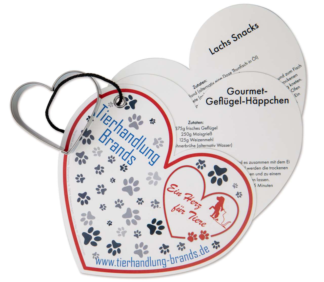 Backförmchen mit Leckerli-Rezeptblock Herz