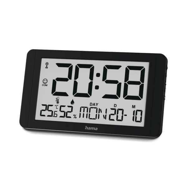 Hama "Cuba" Digital Wall Clock, Radio-Controlled Clock