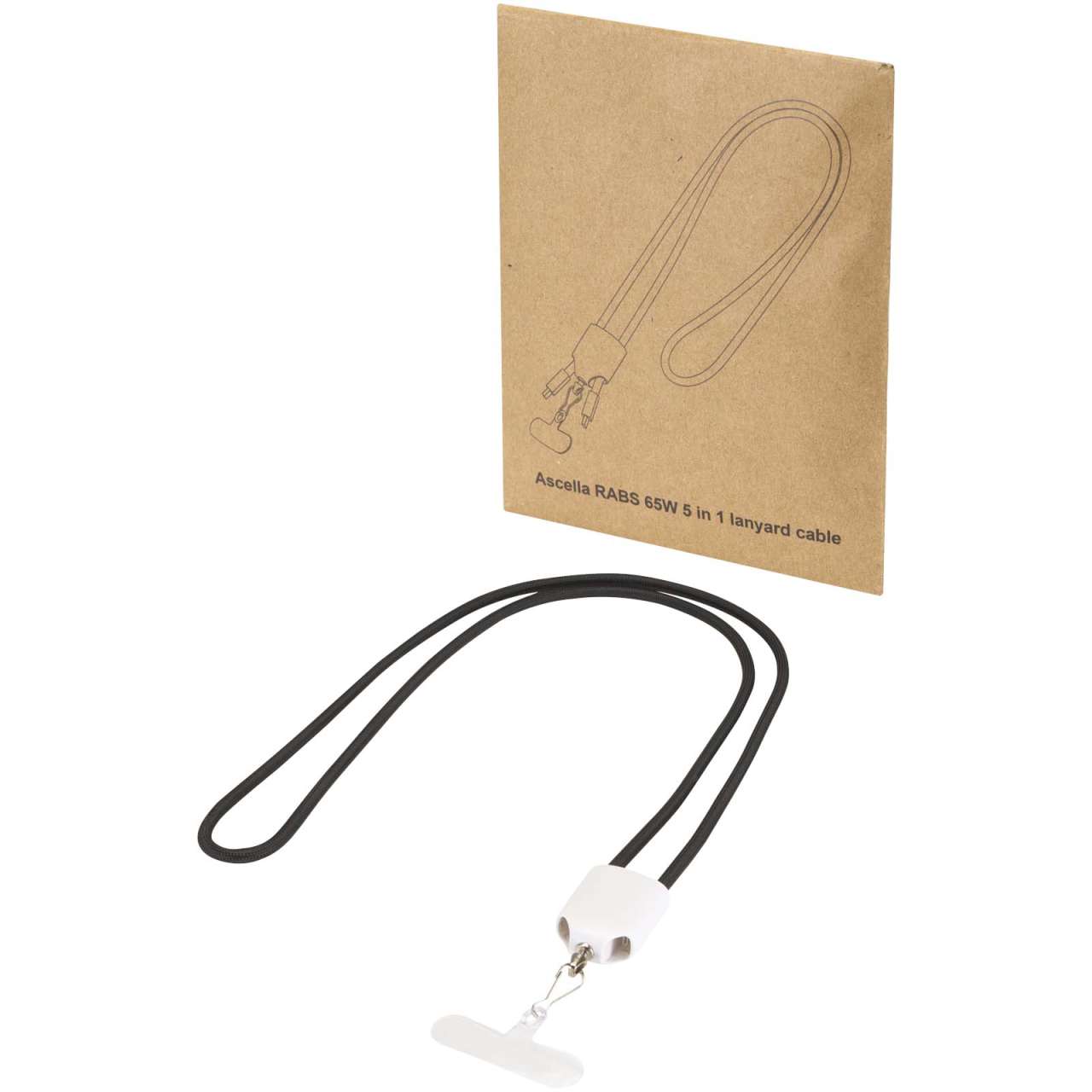 Ion 65 W 5-in-1-Ladekabel mit Lanyard aus recyceltem Kunststoff