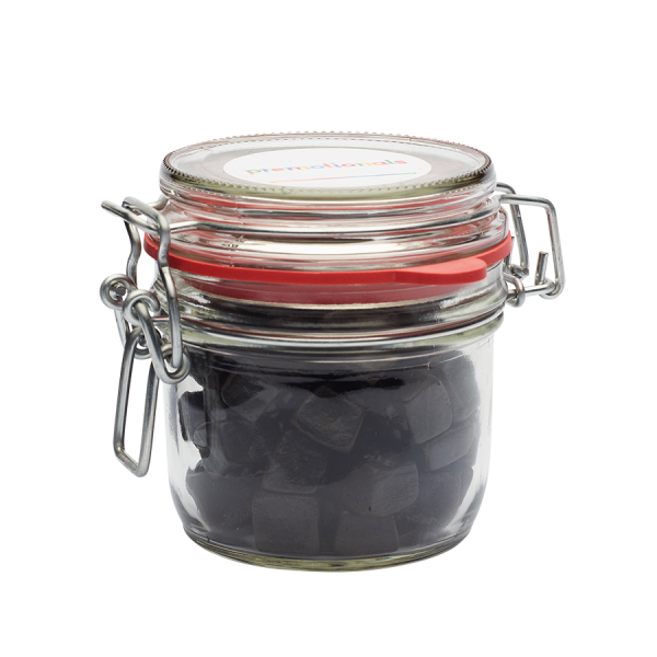 Weckgläschen 125 ml gefüllt mit ca. 75 gram DutchDex minties