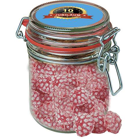 Himbeer Bonbons, ca. 200g, Bonbonglas Maxi