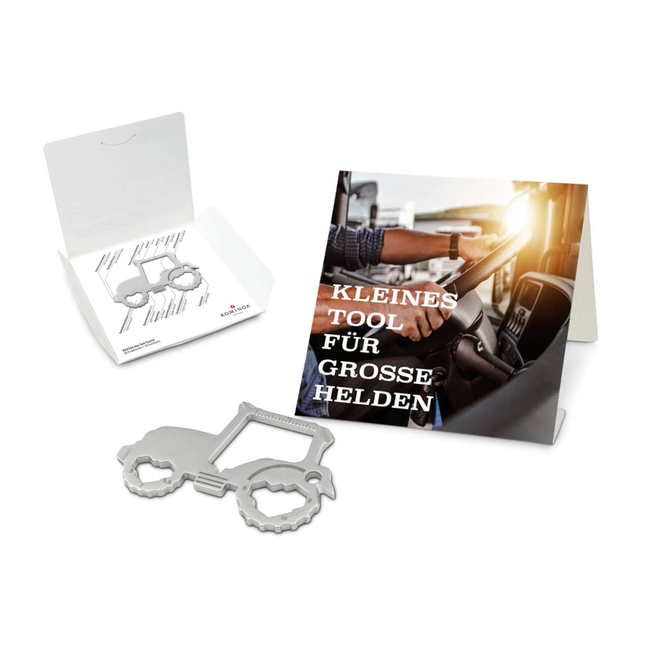 Geschenkartikel: ROMINOX® Key Tool Funktionen) im Motiv-Mäppchen Große Helden