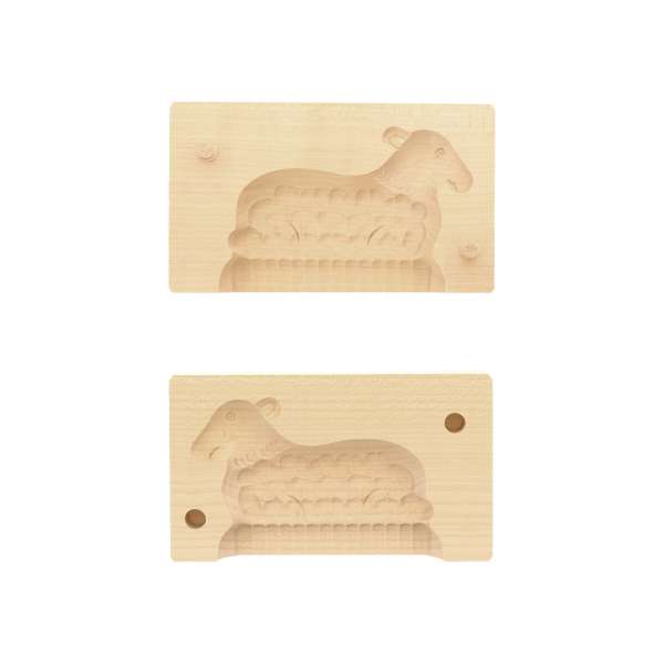 Butterform Lamm, 2-teilig aus Holz 14 cm