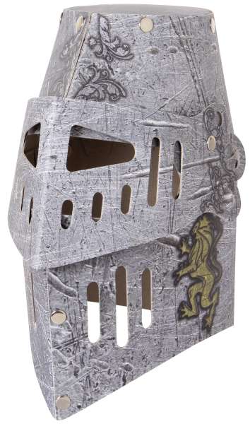 Ritterhelm silber Löwe