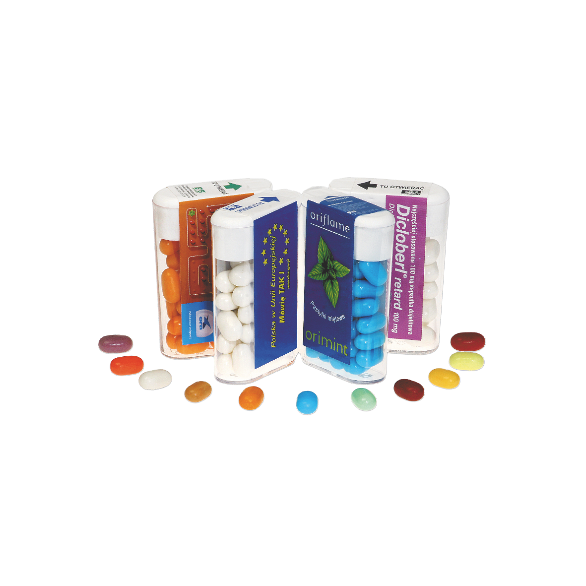 Tak-Tik in Dispenser mit 4-c Etikett