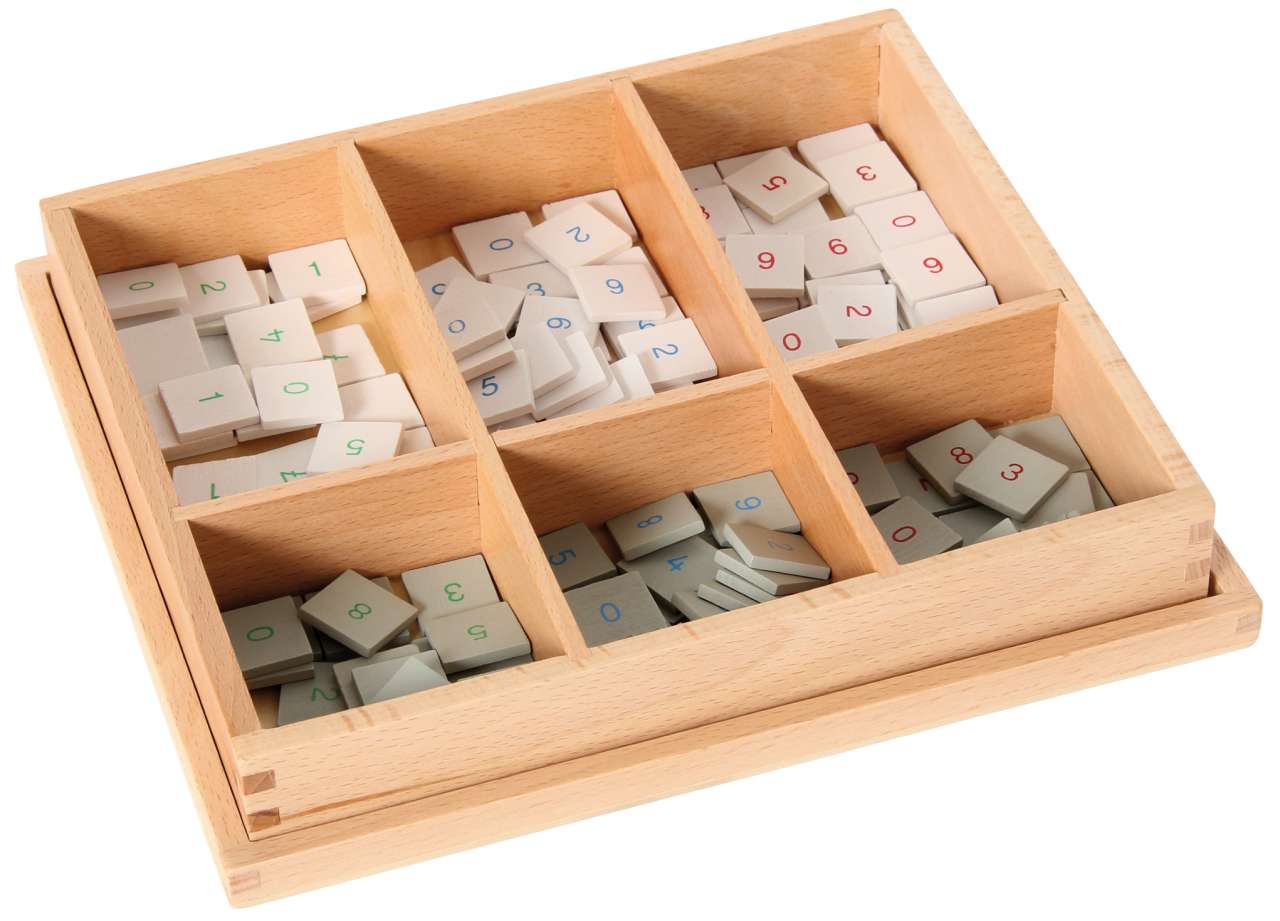 Kasten m. num. Marken z. Multiplikationsbrett